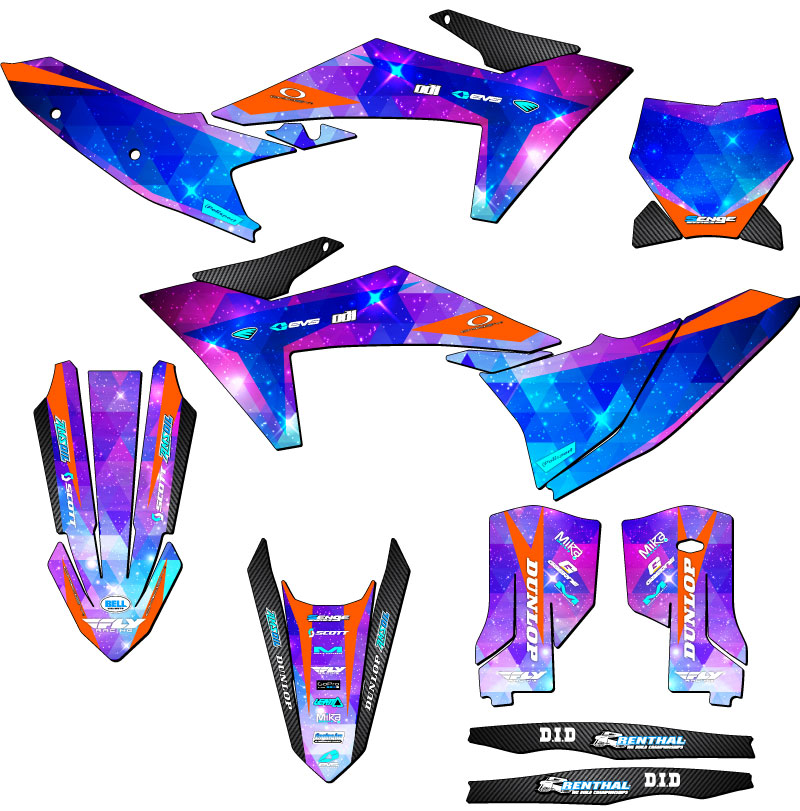 2023-2024 XC SPACE KADET Galaxy Senge Graphics Kit Compatible with KTM - Picture 5 of 10