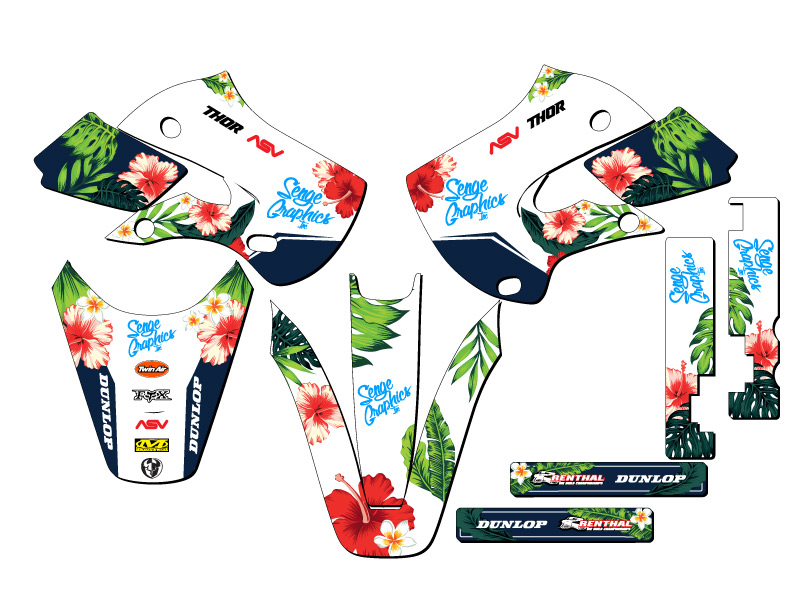 2000-2009 DRZ 110 TROPICAL blanco Senge kit de gráficos compatible con Suzuki - Imagen 8 de 10