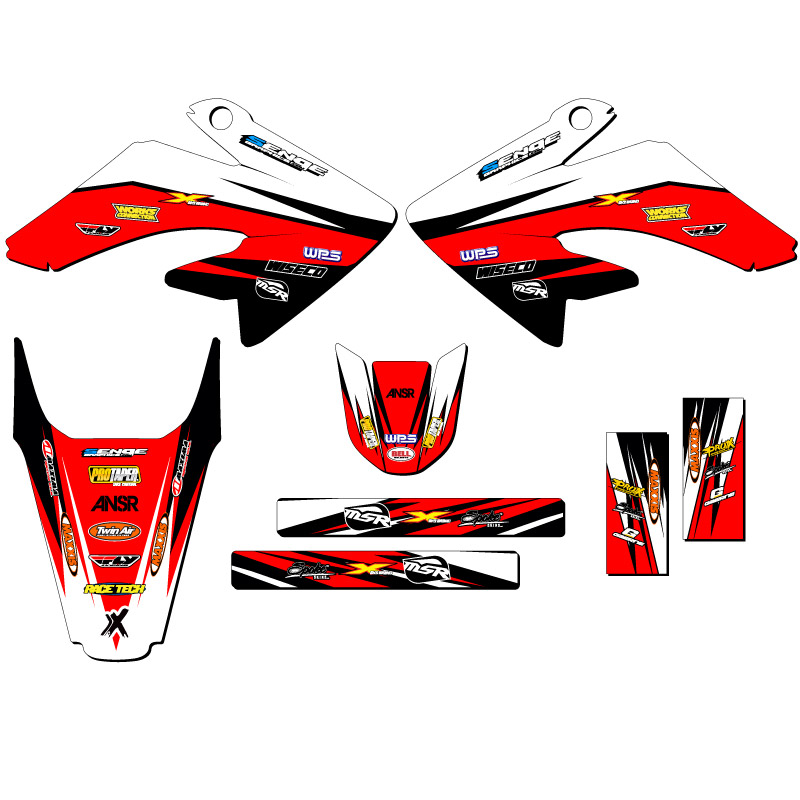 2004-2010 CRF 80 VELOCITY Red Senge Graphics Kit Compatible with Honda - Bild 5 von 10