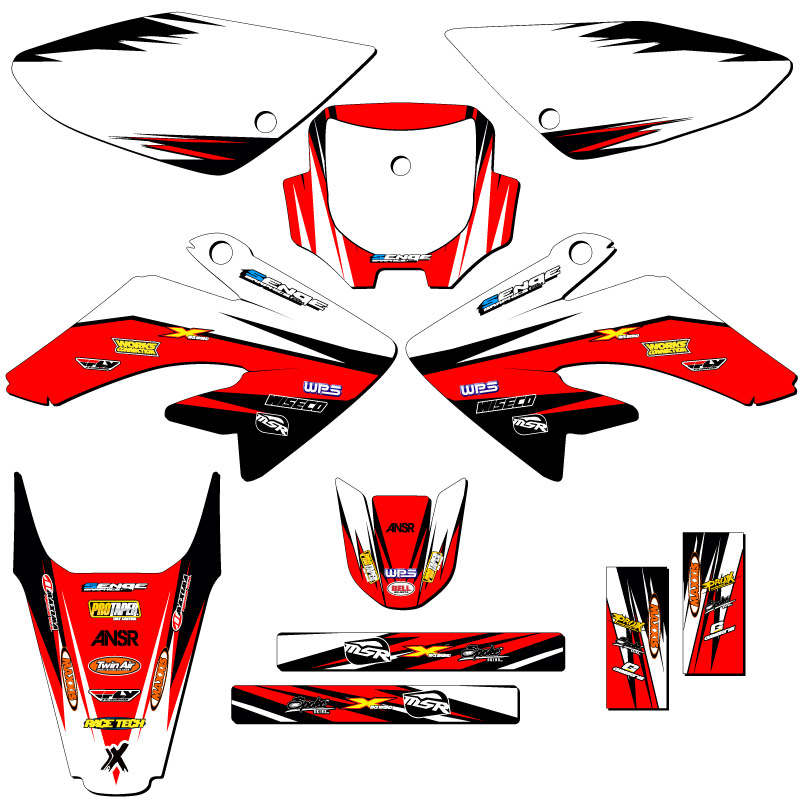 2004-2010 CRF 80 VELOCITY Red Senge Graphics Kit Compatible with Honda - Bild 8 von 10