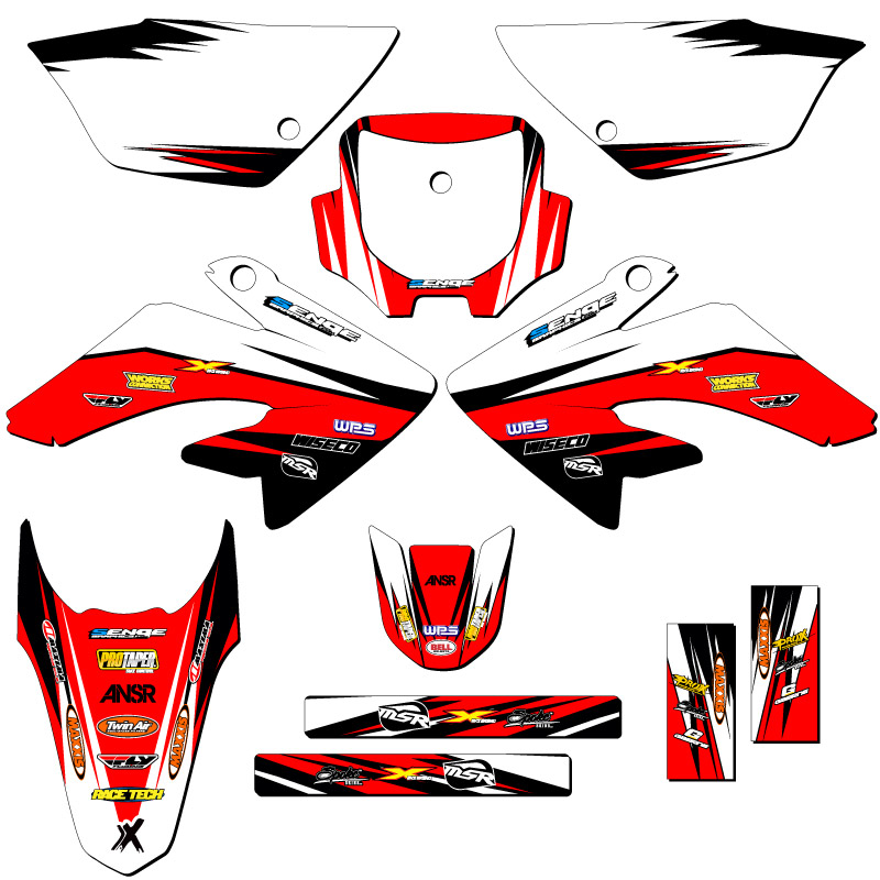 2011-2016 CRF 80 VELOCITY Red Senge Graphics Kit compatible con Honda - Imagen 8 de 10