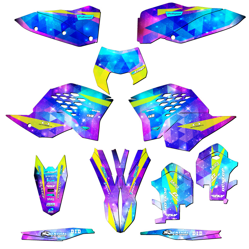 2008-2011 EXC SPACE KADET Galaxy Senge Graphics Kit Compatible with KTM - Picture 5 of 10