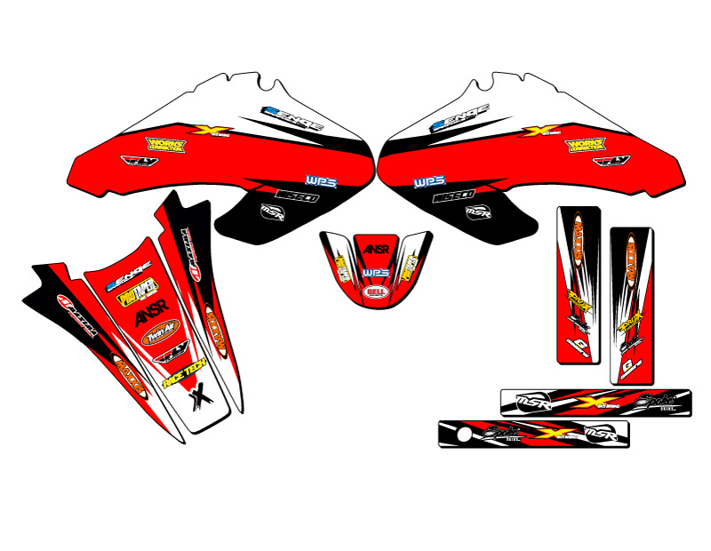 2001-2004 XR 100 VELOCITY Red Senge Graphics Kit Compatible with Honda - Picture 2 of 10