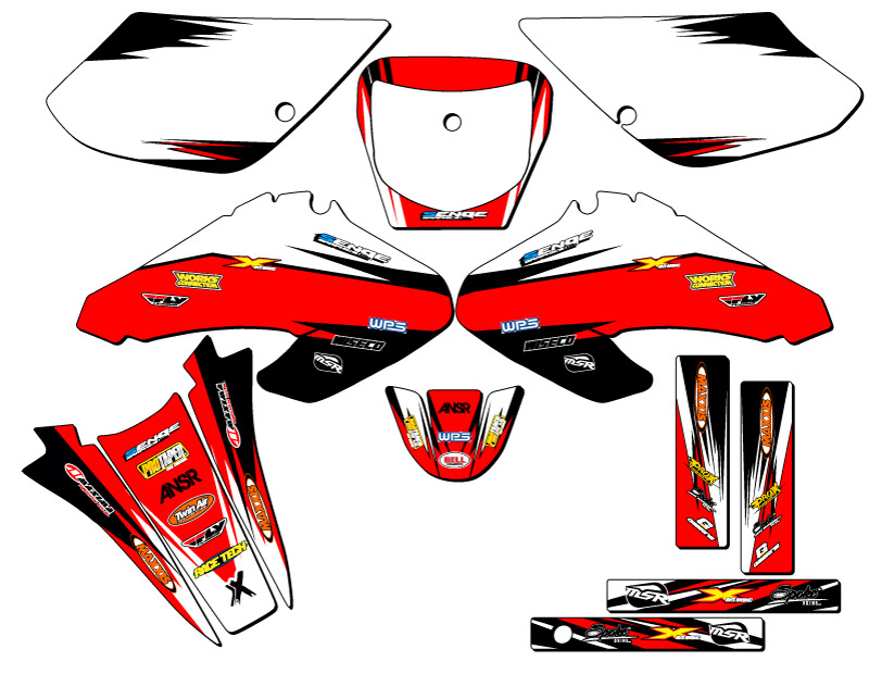 2001-2004 XR 100 VELOCITY Red Senge Graphics Kit Compatible with Honda - Picture 5 of 10