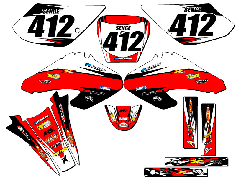 2001-2004 XR 100 VELOCITY Red Senge Graphics Kit Compatible with Honda - Picture 8 of 10