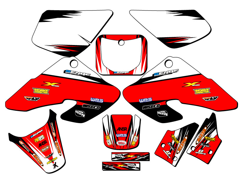 2000-2003 XR 50 VELOCITY Red Senge Graphics Kit Compatible with Honda - Picture 5 of 10