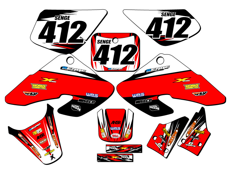 2000-2003 XR 50 VELOCITY Red Senge Graphics Kit Compatible with Honda - Picture 8 of 10