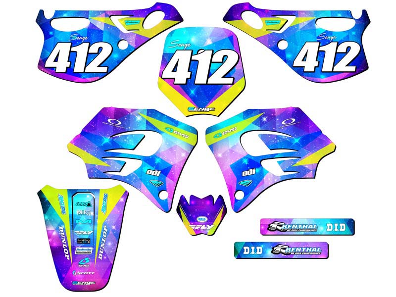 1998-2001 SX 65 SPACE KADET Galaxy Senge Kit gráfico Compatible con KTM - Imagen 8 de 10
