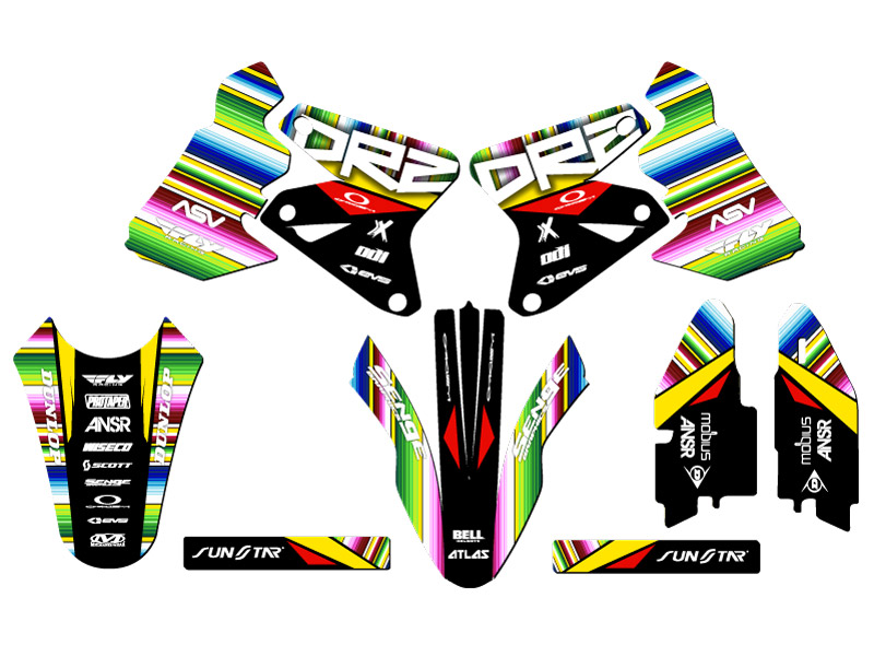 2005-2023 DRZ 400 SM SERAPE Black Senge Graphics Kit Compatible with Suzuki - Picture 2 of 10