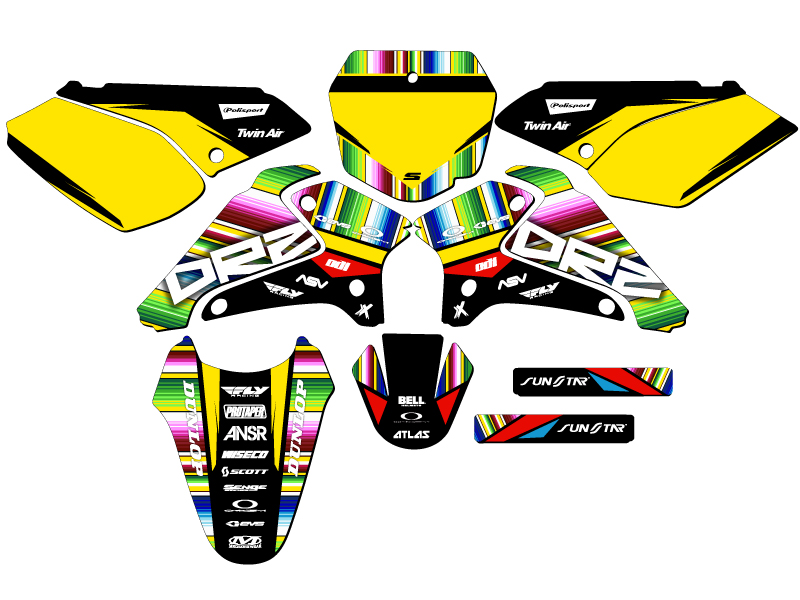 2001-2007 DRZ 125 SERAPE Black Senge Graphics Kit Compatible with Suzuki - Picture 5 of 10