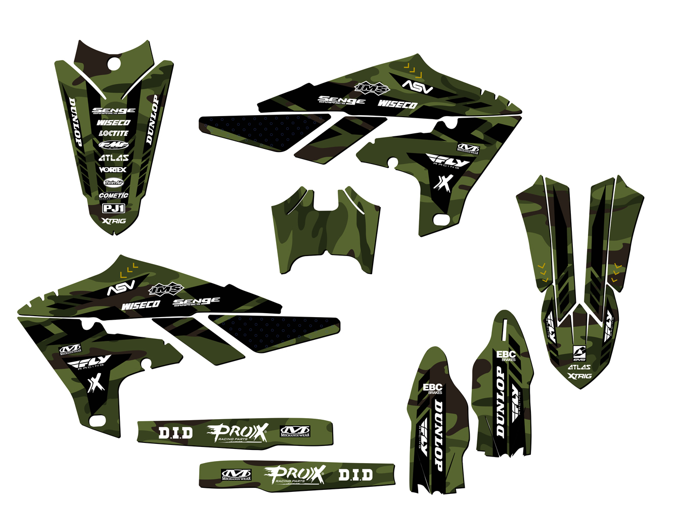 Kit de gráficos 2019-2023 YZ 250 F 4 tiempos Apache verde Senge compatible con - Imagen 2 de 10