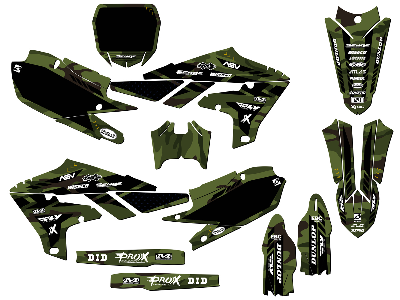 Kit de gráficos 2019-2023 YZ 250 F 4 tiempos Apache verde Senge compatible con - Imagen 5 de 10