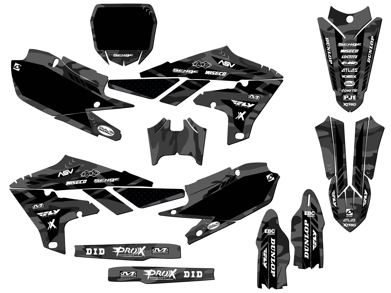 YZ 250 F 2019-2023 4 tiempos apache gris Senge kit de gráficos compatible con - Imagen 5 de 10