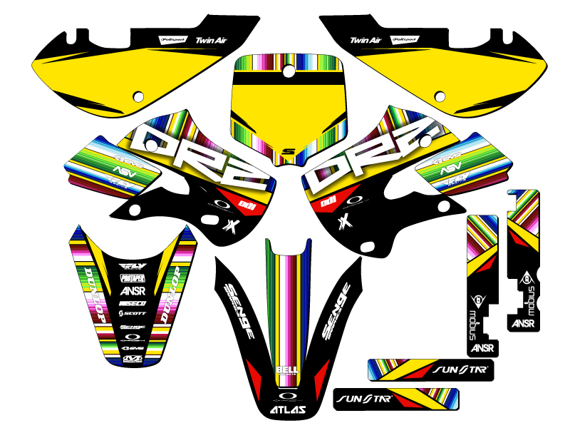 2000-2009 DRZ 110 SERAPE Black Senge Graphics Kit Compatible with Suzuki - Picture 5 of 10