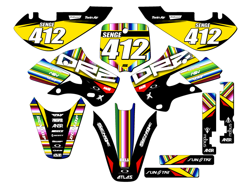 2000-2009 DRZ 110 SERAPE Black Senge Graphics Kit Compatible with Suzuki - Picture 8 of 10