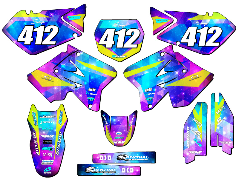 2001-2014 RM 125 SPACE KADET Galaxy Senge Graphics Kit Compatible with Suzuki - Picture 8 of 10