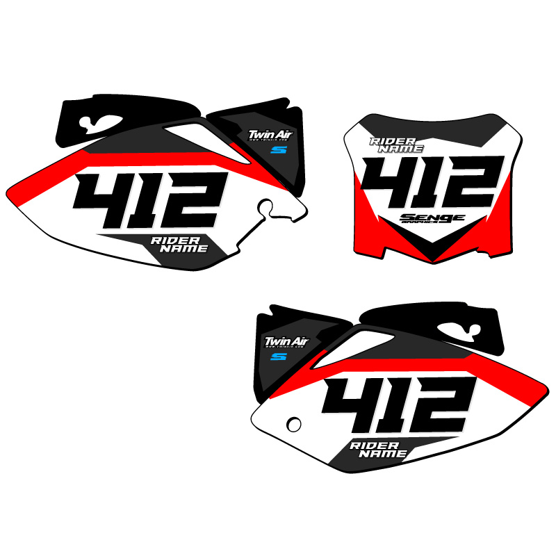 CRF 450 R SG63 Custom MX Number Plates Senge Graphics Kit Compatible with Honda - Picture 8 of 25