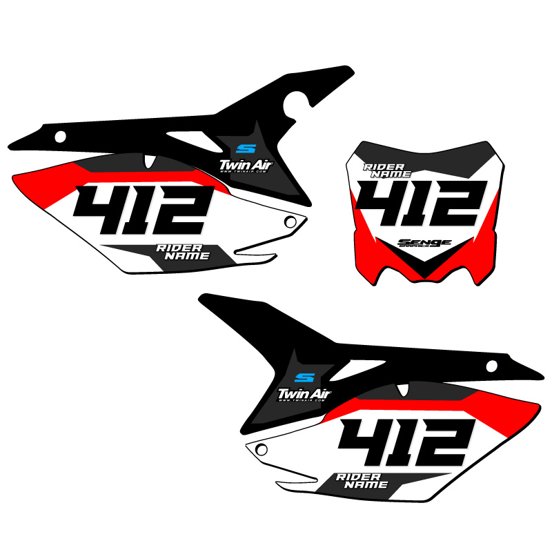 CRF 450 R SG63 Custom MX Number Plates Senge Graphics Kit Compatible with Honda - Picture 14 of 25
