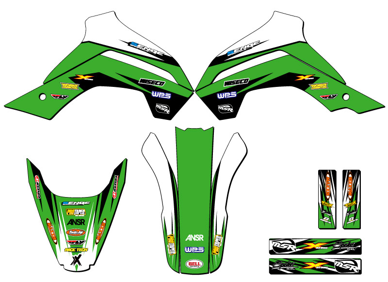 Kit de gráficos KLX 140 VELOCITY 2019-2020 Green Senge compatible con Kawasaki - Imagen 2 de 10