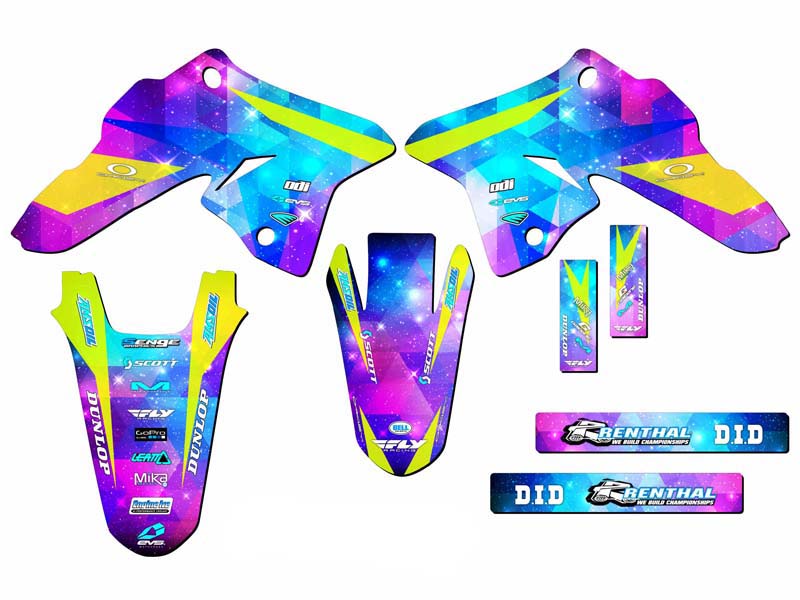 2008-2023 DRZ 125 SPACE KADET Galaxy Senge Graphics Kit Compatible with Suzuki - Foto 2 di 10