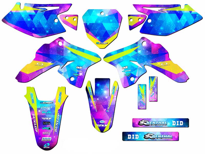 2008-2023 DRZ 125 SPACE KADET Galaxy Senge Graphics Kit Compatible with Suzuki - Foto 5 di 10