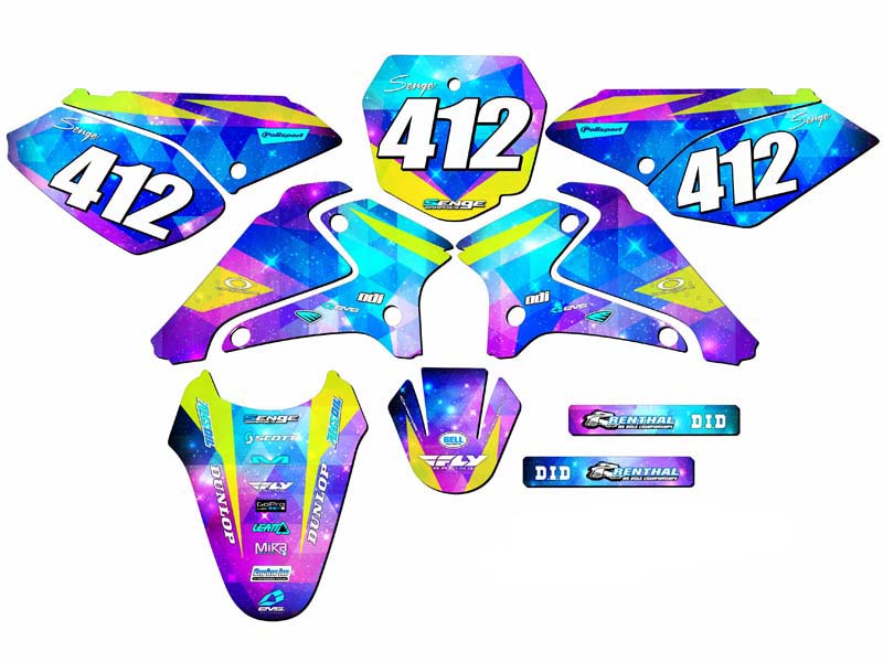 Kit de gráficos Galaxy Senge 2001-2007 DRZ 125 SPACE KADET compatible con Suzuki - Imagen 8 de 10