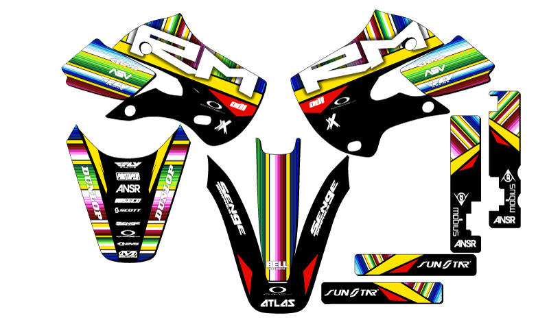 Kit de Gráficos Senge Negro Todos los Años RM 65 SERAPE Compatible con Suzuki - Imagen 8 de 10