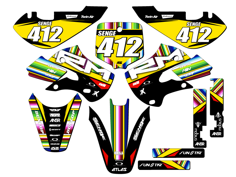 Kit de Gráficos Senge Negro Todos los Años RM 65 SERAPE Compatible con Suzuki - Imagen 5 de 10