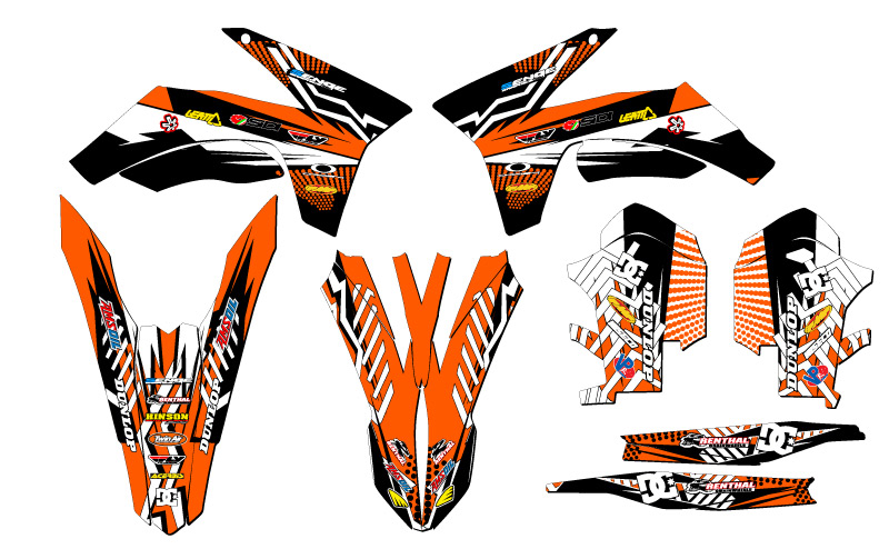 2012-2013 EXC-F MAYHEM Orange Senge Graphics Kit Compatible with KTM - Picture 2 of 10