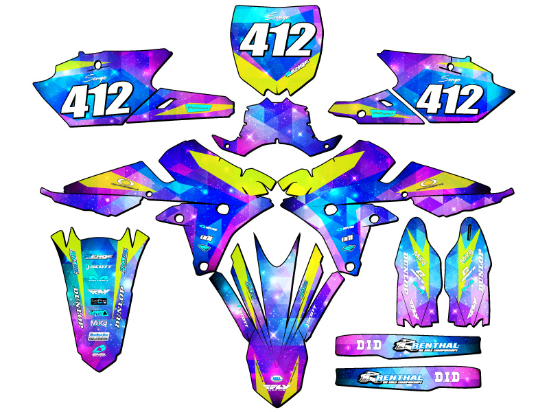 2014-2017 YZ 450 F SPACE KADET Galaxy Senge Graphics Kit Compatible with Yamaha - Picture 8 of 10