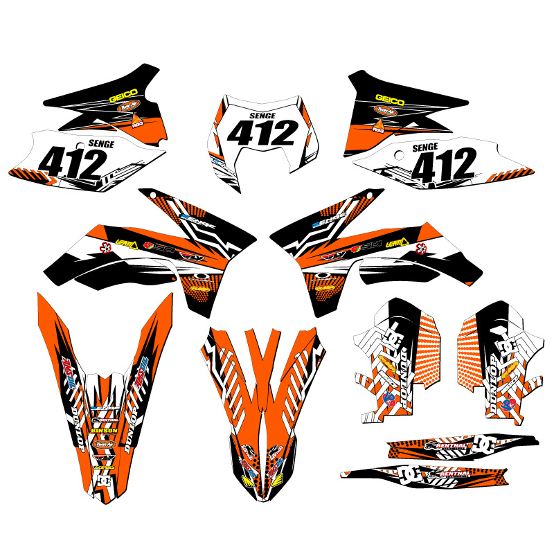 2012-2013 EXC-F MAYHEM Orange Senge Graphics Kit Compatible with KTM - Picture 8 of 10