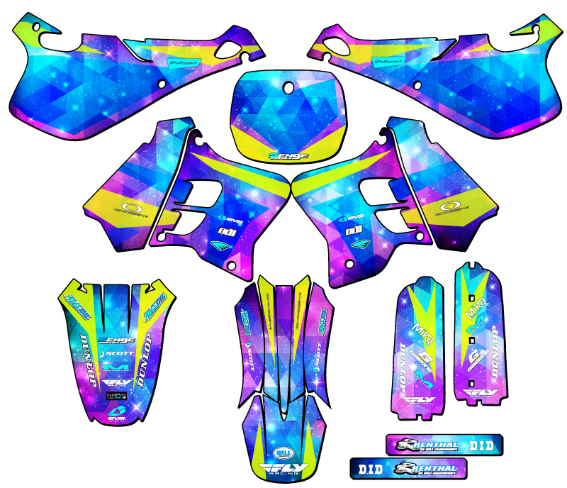 1993-1995 YZ 250 2-STROKE SPACE KADET Galaxy Senge Graphics Kit Compatible with - Picture 5 of 10