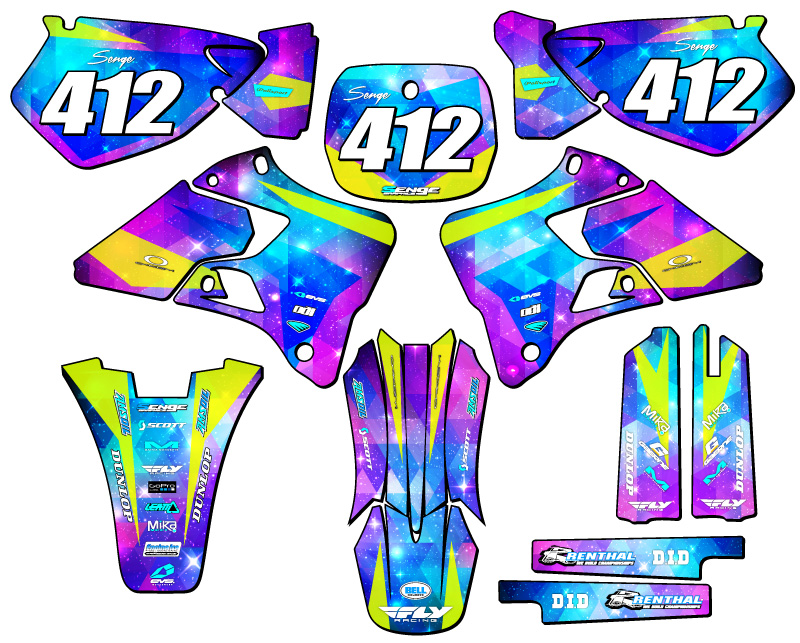 1996-1999 YZ 250 2-STROKE SPACE KADET Galaxy Senge Graphics Kit Compatible with - Bild 8 von 10