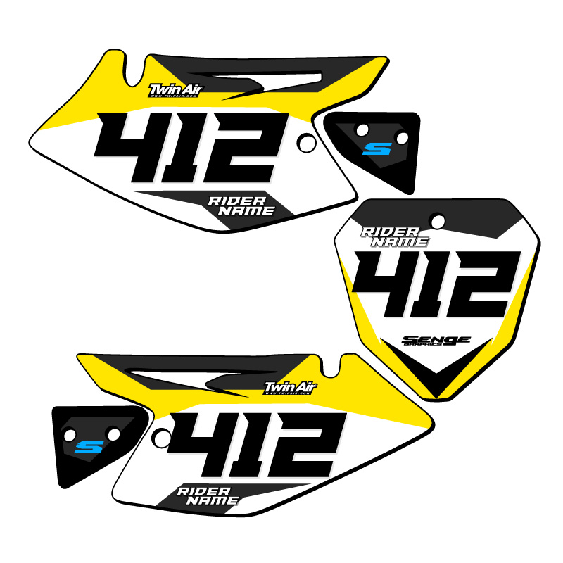 DRZ 125 SG63 Custom MX Number Plates Senge Graphics Kit Compatible with Suzuki - Bild 5 von 7