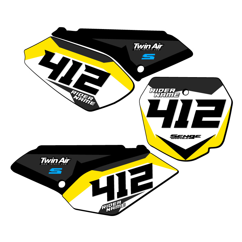 DRZ 125 SG63 Custom MX Number Plates Senge Graphics Kit Compatible with Suzuki - Bild 2 von 7