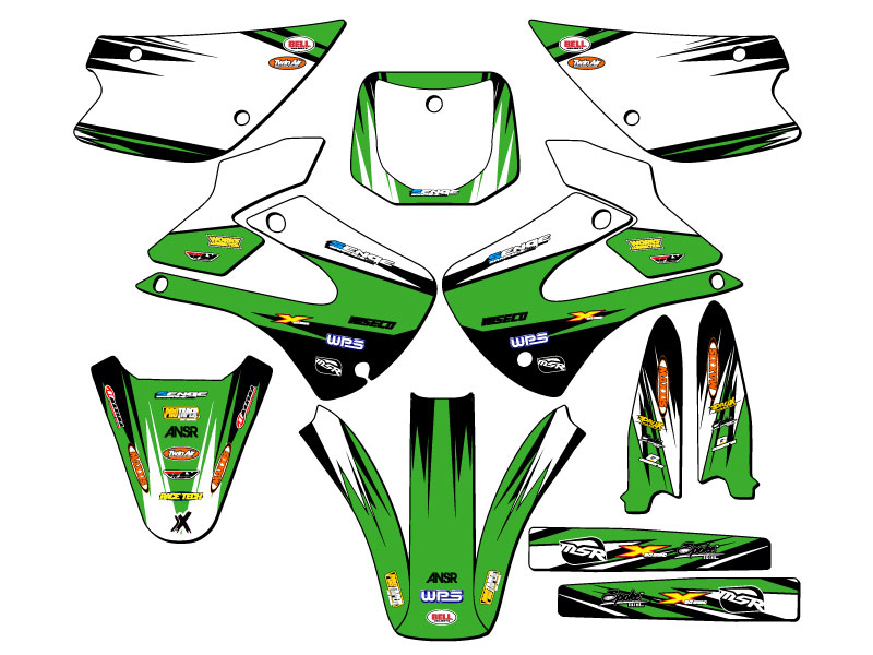 2001-2013 KX 100 VELOCITY Green Senge Graphics Kit Compatible with Kawasaki - Foto 5 di 10