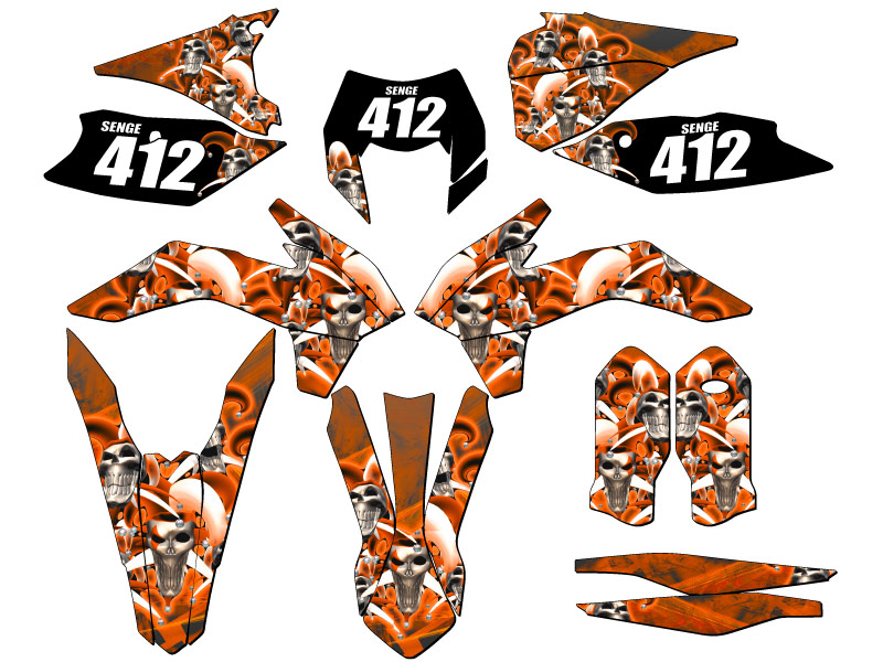 2016 EXC-F JESTER Orange Senge Graphics Kit Compatible with KTM - Picture 8 of 10