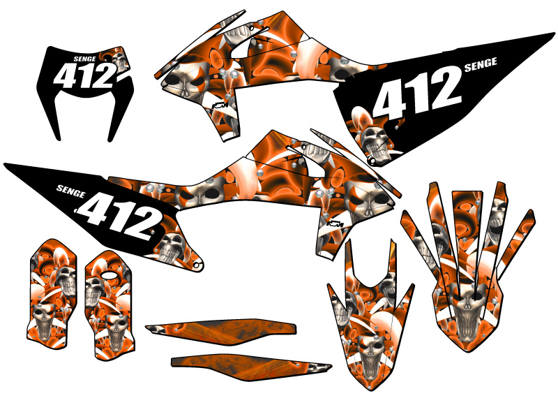 2020-2023 EXC-F JESTER Orange Senge Graphics Kit Compatible with KTM - Foto 8 di 10