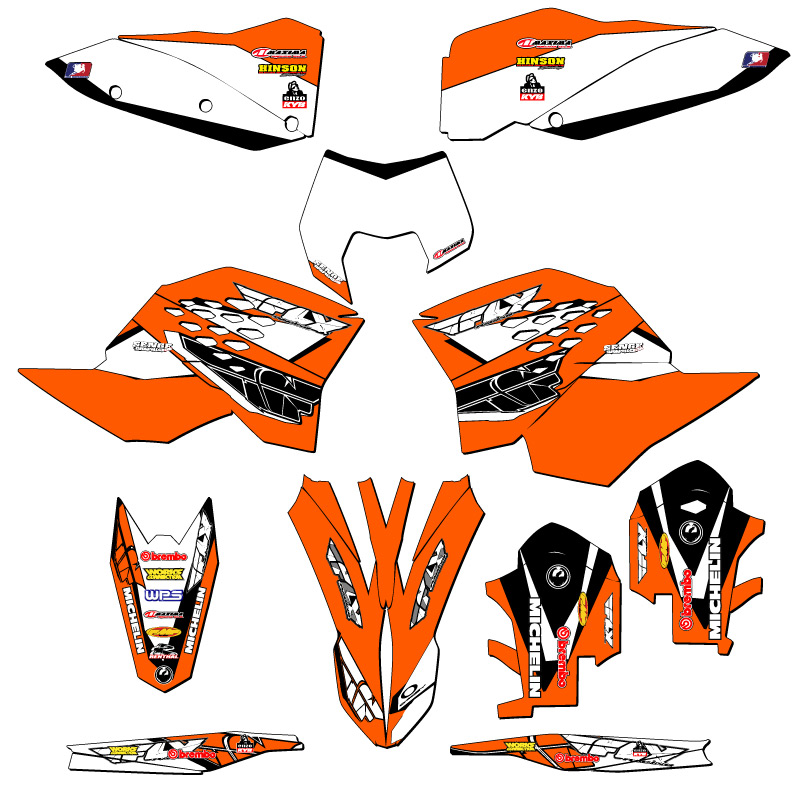 2008-2011 EXC 13 FLY Orange Senge Graphics Kit Compatible with KTM - Picture 5 of 10