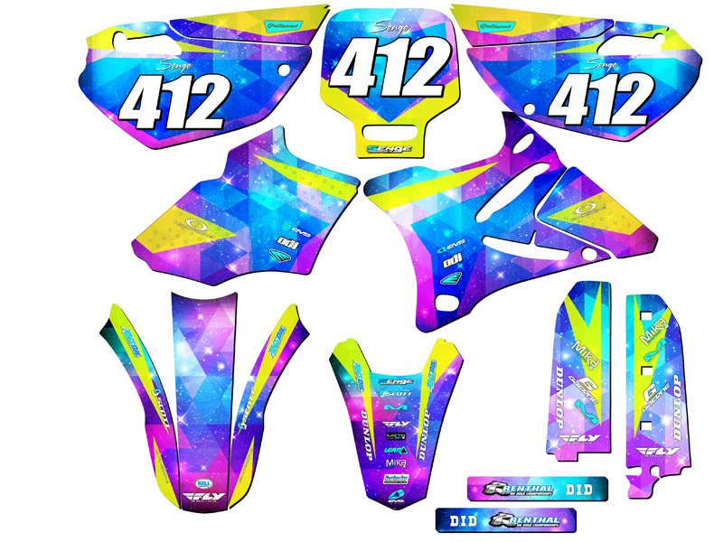 2002-2014 YZ 85 SPACE KADET Galaxy Senge kit de gráficos compatible con Yamaha - Imagen 8 de 10