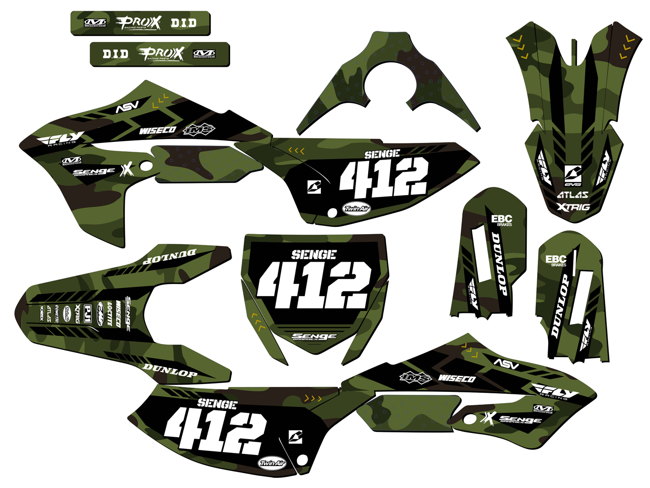 Kit de gráficos 2018-2022 YZ 65 APACHE Green Senge compatible con Yamaha - Imagen 8 de 10