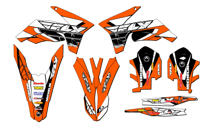 2012-2013 EXC 13 FLY Orange Senge Graphics Kit Compatible with KTM - Picture 2 of 10