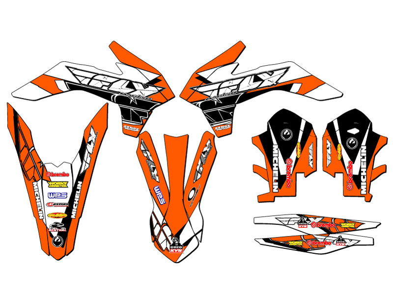 2014 EXC 13 FLY Orange Senge Graphics Kit Compatible with KTM - Picture 2 of 10