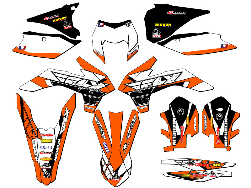 2014 EXC 13 FLY Orange Senge Graphics Kit Compatible with KTM - Picture 5 of 10