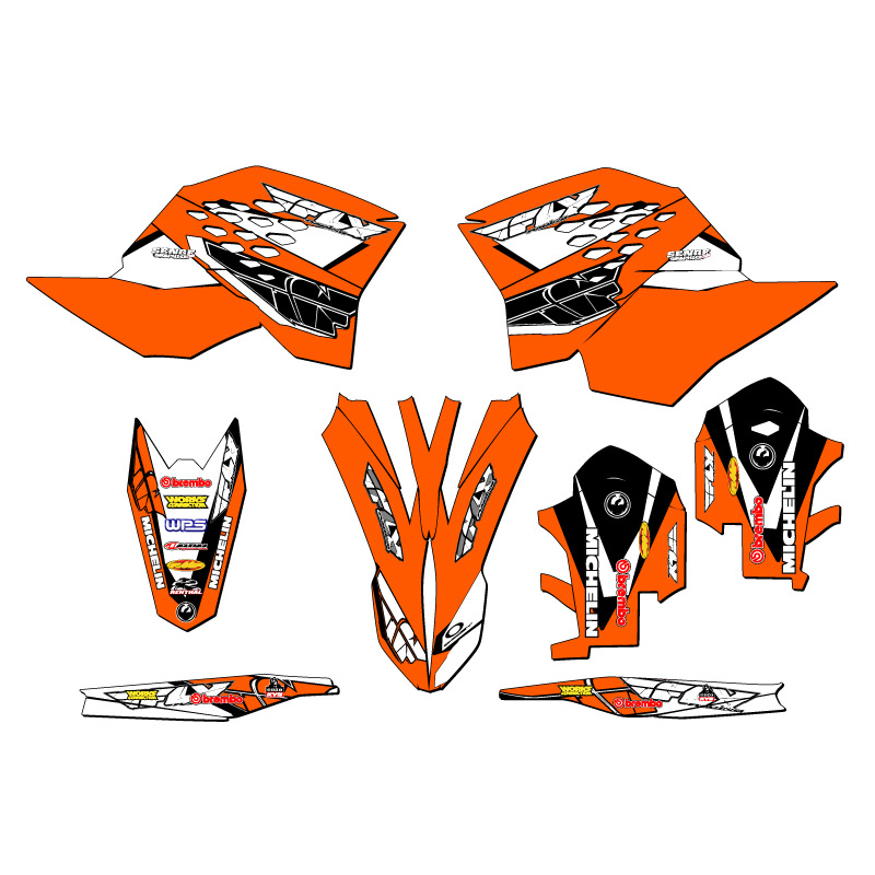 2008-2011 EXC-F 13 FLY Orange Senge Graphics Kit Compatible with KTM - Picture 2 of 10
