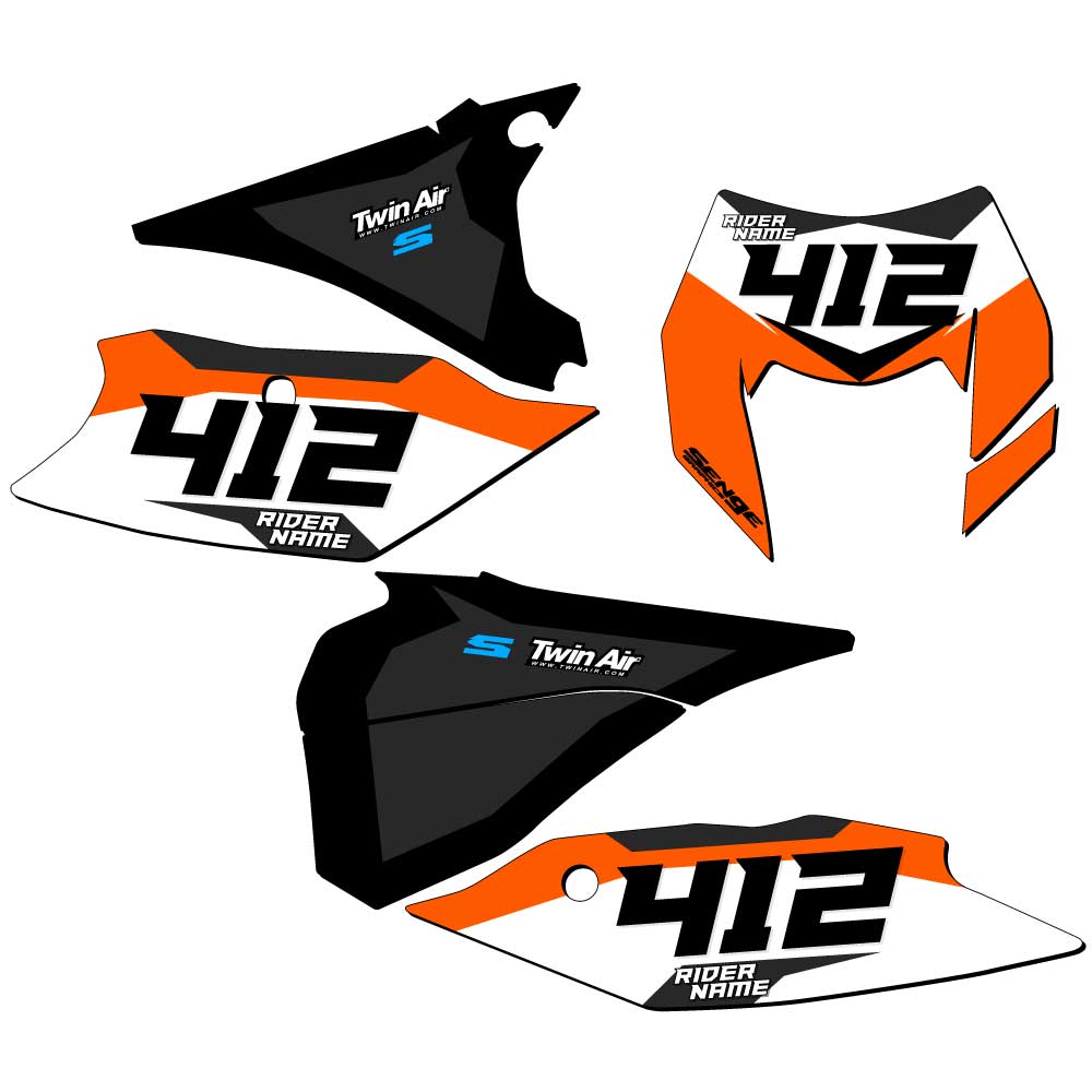 XCF-W SG63 Custom MX Number Plates Senge Graphics Kit Compatible with KTM - Picture 2 of 22