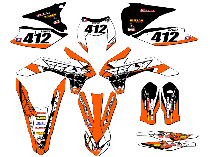 EXC-F 13 FLY 2016 kit de gráficos Orange Senge compatible con KTM - Imagen 8 de 10