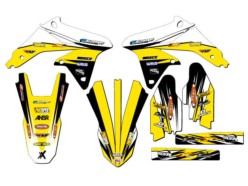 2008-2017 RMZ 450 VELOCITY Yellow Senge Graphics Kit Compatible with Suzuki - Picture 2 of 10