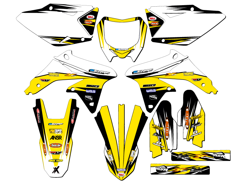2008-2017 RMZ 450 VELOCITY Yellow Senge Graphics Kit Compatible with Suzuki - Picture 5 of 10