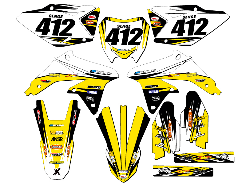 2008-2017 RMZ 450 VELOCITY Yellow Senge Graphics Kit Compatible with Suzuki - Picture 8 of 10